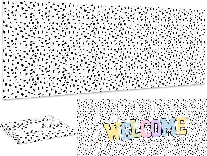 Hahafelt 1 Pack 47 x 108 Inch Fabric Bulletin Board Roll Waterproof Non Woven Classroom Background Decoration Resistant Bulletin Board for Back to School Wall Decor DIY Craft (Spot)