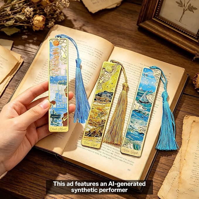 Esoes 12-Pack Metal Bookmarks with Tassels, Golden Hollow-Out Oil Painting Theme Bookmarks | Book Markers for Reading, Gifts for Book Lovers, Writers, Readers, Adults, Women