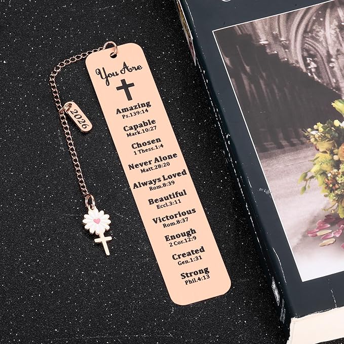 Baptism Gifts for Teen Girl Women 2026 - Christian Bookmarks for Women Men Kids, Bible Bookmark Catholic Baptism Gifts for Girls 8-10, Baptismal Christening Gift for Girls Easter Basket Stuffers