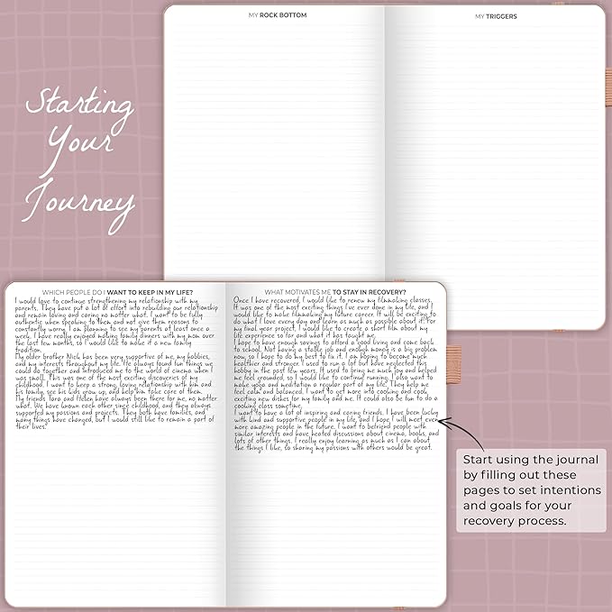 Clever Fox Addiction Recovery Journal Large – Guided Sobriety Workbook for Alcohol, Drug, Gambling, Eating & Other Addictions – Daily Planner to Support Recovery Progress, 8.3x11” (Rose Gold)