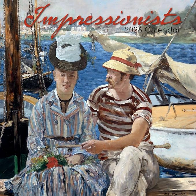 The Gifted Stationery 2026 Square Wall Calendar, Impressionists, 16-Month Arts & Antiques Theme Hanging Calendar with 180 Reminder Stickers, Month Planner for Home and Creative Spaces, 12x12 In