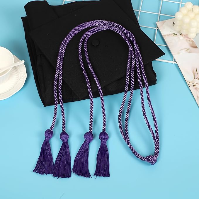 Graduation Double Honor Cords with Tassels Braided Academic Ropes for High School College Ceremony 68 Inch (Purple)