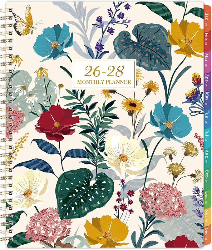 2026-2028 Monthly Planner/Calendar - 3 Year Monthly Planner 2026-2028, 9'' x 11'', Jan. 2026 - Dec. 2028, 36- Month Calendar with Colorful Tabs,Pocket
