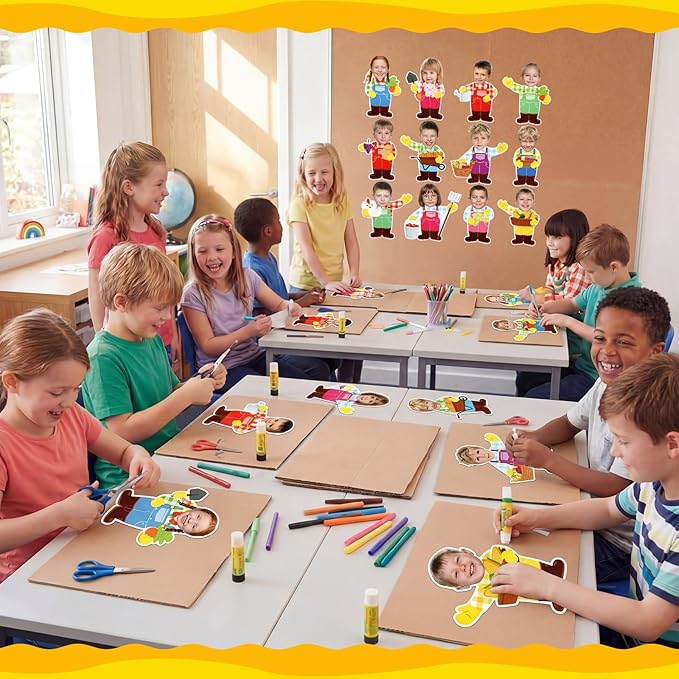 Gersoniel 72 Pcs Kids Farm Classroom Decor Farm Animal Bulletin Board Decoration Back to School DIY Paper Cutouts Farmhouse Cartoon Decoration for Boys Girls Party School Photo Crafts Decor Supplies