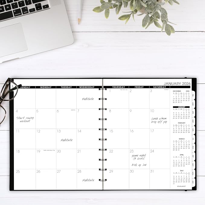 AT-A-GLANCE 2026 Planner, Monthly, 8.75" x 11", Large, Move-A-Page, Black (70260E0526)