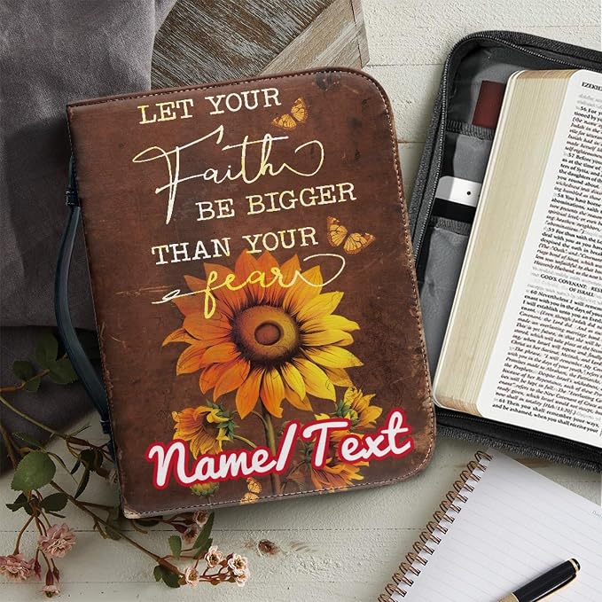 Bible Covers for Women Waterproof Bible Holder Case for Man Portable Bible Protector PU Leather Bible Organizer Bag Large Size - Customizable