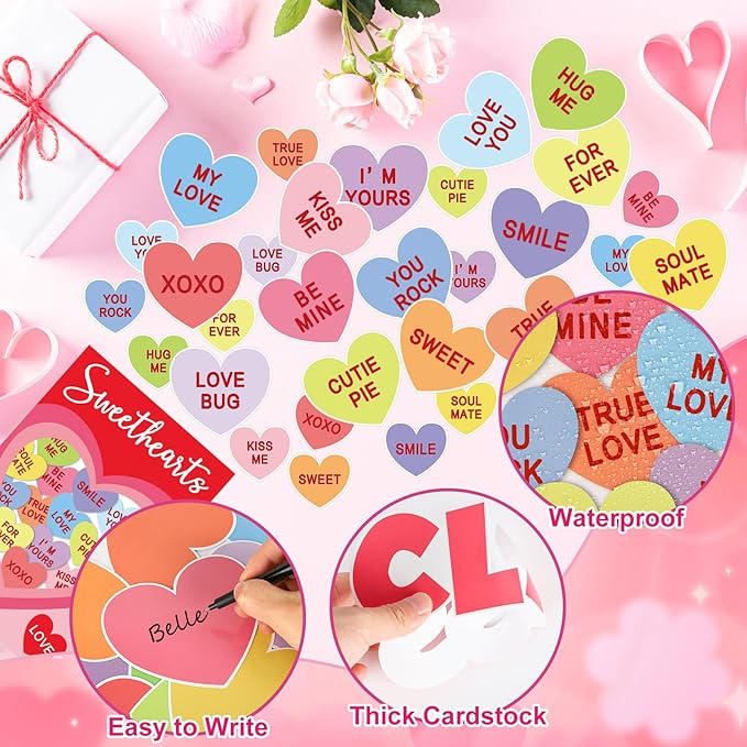 Valentines Day Bulletin Board Decorations for Classroom, Love Heart Cutouts February Bulletin Board Decorations, Our Class Is Full of Sweet Hearts Valentine Decor for School Walls Doors