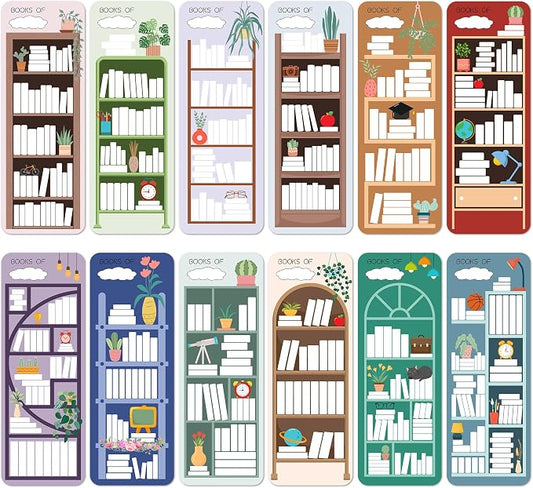 60Pcs Book Tracker Bookmarks Double-Sided Reading Page Markers Book Markers for Reading, Reading List Bookmark for Teacher Students Back to School Supplies Bookish Friends All Age