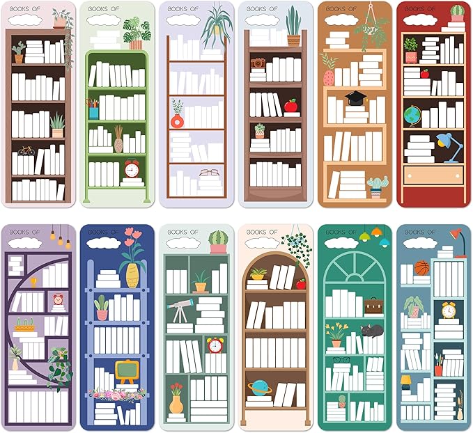 120Pcs Book Tracker Bookmarks Double-Sided Reading Page Markers Book Markers for Reading, Reading List Bookmark for Teacher Students Bookish Friends All Age