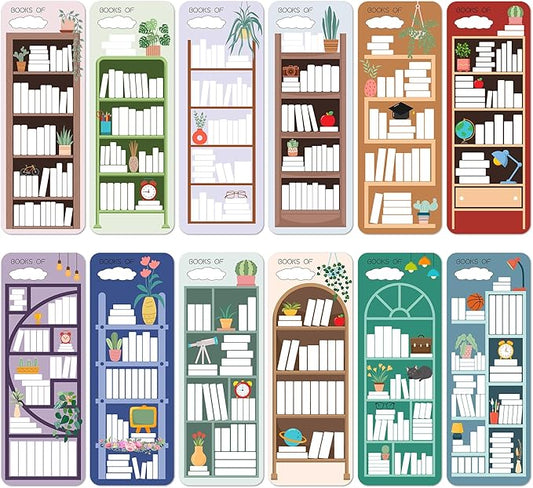 120Pcs Book Tracker Bookmarks Double-Sided Reading Page Markers Book Markers for Reading, Reading List Bookmark for Teacher Students Bookish Friends All Age