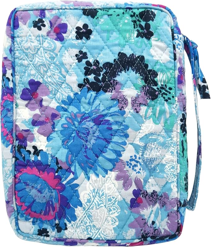 DIWI Quilted Bible Cover Extra Large Sizes 11.25 X 8.25 X 2.75 Inches Good Book Case (XL, C1 Watercolor Blue)