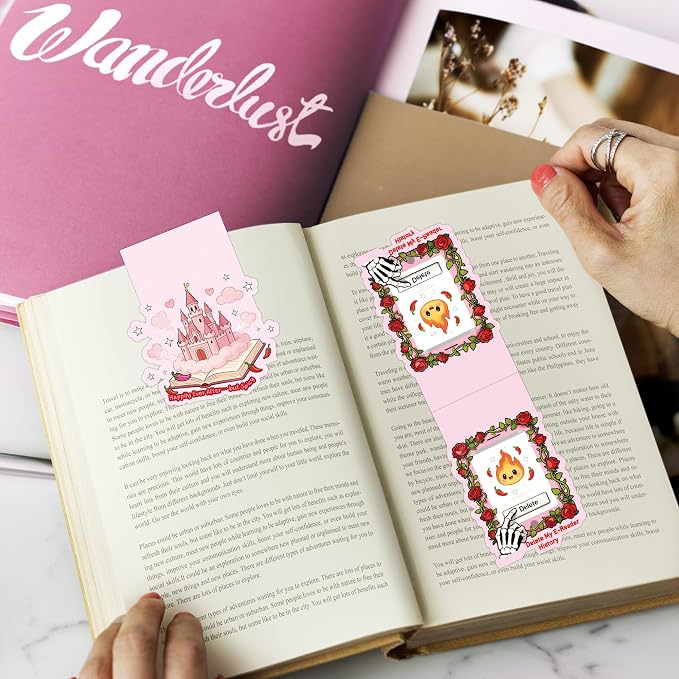 Smut Magnetic Bookmarks for Women, 10 Pcs Smutty Bookish Magnet Book Marks for Reading, Cute Spicy Romance Page Clips for Book Lovers, Valentines Day Gifts for Her