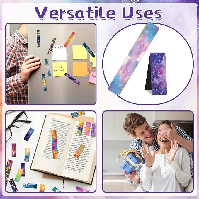 144Pack Magnetic Bookmarks for Reading Women Men Teacher Book Lovers Gifts, Bookmarks Bulk Personalized Bookmark Magnet Bookmark Clips Cute Pretty Funny Book Markers (multi-colored-01)