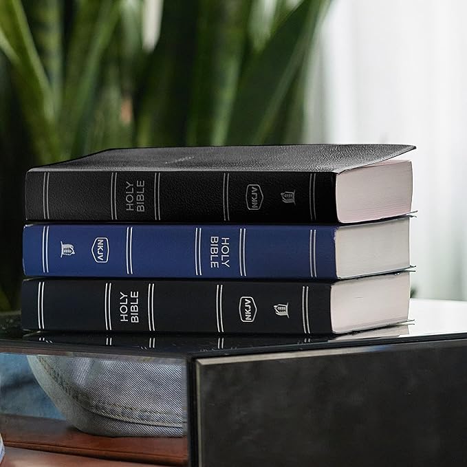 Personalized NKJV Bible New King James Version Faux Leather Holy Bible Small Print Economy Bible with Custom Name at The Lower Right Side, Custom Gift for Christian & Religious Celebrations (Blue)