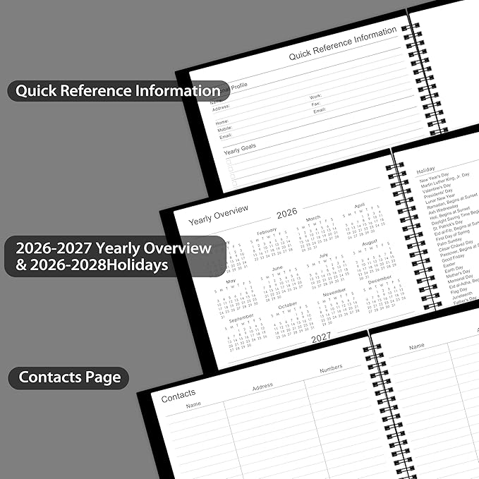 Planner 2026-2027 - Jul 2026 - Jun 2027, 9" x 11" Academic Planner, Weekly Monthly Planner 2026-2027, Twin-Wire Binding, Colorful Monthly Tabs, Enterprise