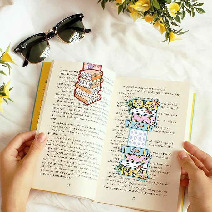 Cute Magnetic Bookmarks, 12 Pcs Floral Magnet Bookmark Clips, Planner Page Marker Gifts for Reading Women Men Students Book Lovers