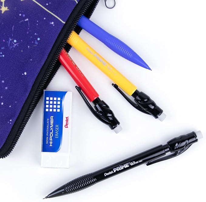 Pentel Prime Mechanical Pencil 0.7mm, Red Barrel, Box of 12 (AX7B)