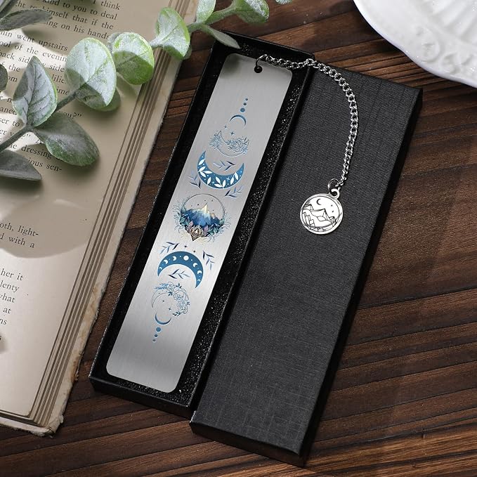 Acotar Bookmark Gift for Women - Fantasy Charm Moon Mountains Metal Book Marks Merch Reading Girls Aesthetic Page Markers Reader Bookish Book Lovers Men Birthday Student School Accessories
