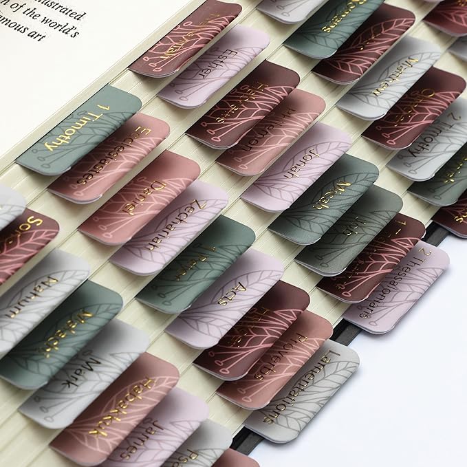 Mr. Pen- Bible Tabs, 75 Tabs, Autumnal Earth, Gold Foil Embossed Lettering, Laminated Bible Tabs for Women and Men, Bible Tabs for Study Bible Index Tabs, Bible Book Tabs, Bible Labels Tabs