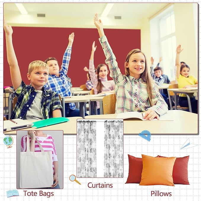 Mindsoft Bulletin Board Fabric 48 '' x 107 '' Class Fabric for Classroom Bulletin Board Decor, Pillows, Curtains, Crafts(Cranberry Red)