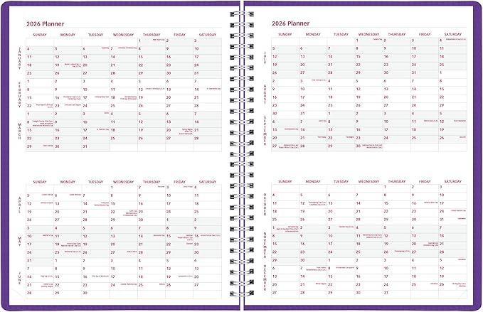 Brownline® 2026 DuraFlex Weekly Planner, Appointment Book, 12 Months, January to December, Twin-Wire Binding, 11" x 8.5", Purple (CB950V.PUR-26)
