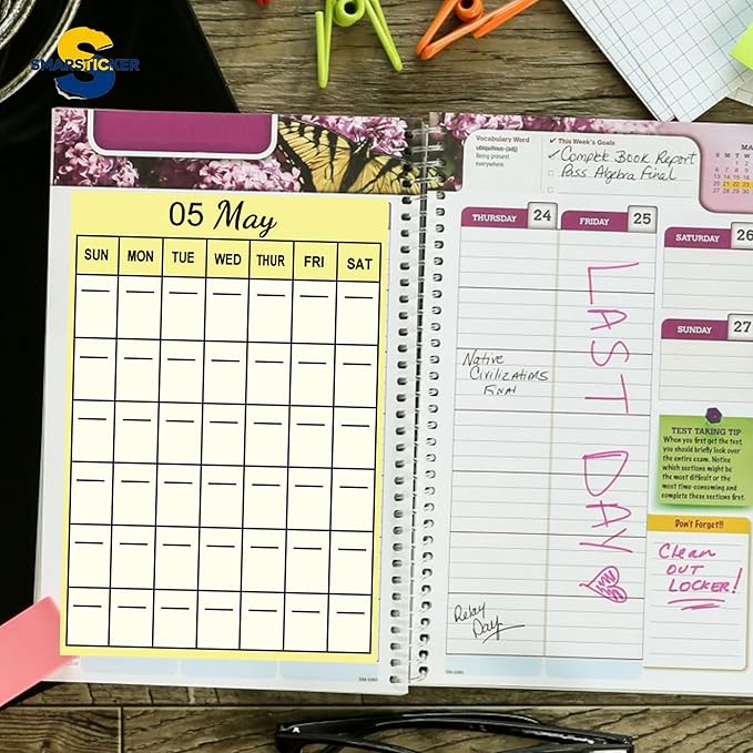 SMARSTICKER 12 Monthly Planner Date Page Sticker 3Open-Dated Monthly Planning Stickers 2026 Schedule Calendar Labels for Customizing Undated Planners, Calendar, Notebooks