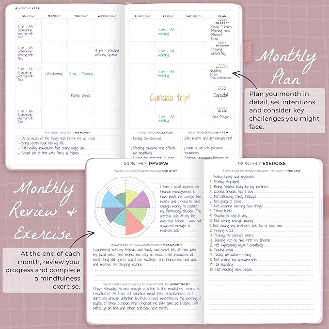 Clever Fox Addiction Recovery Journal – Addiction Treatment Planner & Workbook – Daily Sobriety Journal for Recovery Progress, A5 (Rose Gold)