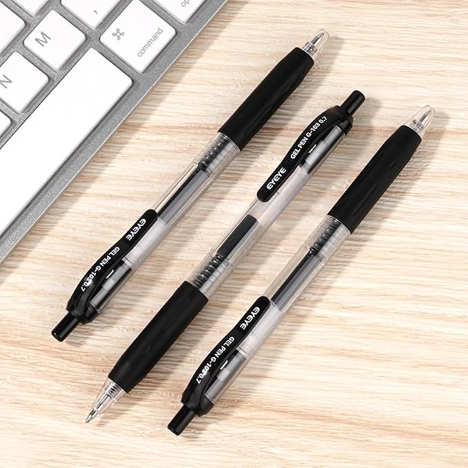EYEYE G-103 Black Gel Pens 0.7mm, 5 Black 3 Blue 2 Red Retractable Medium Point Ballpoint Pen Quick Drying, Pen Fine Point Smooth Writing Pens for Office School Supplies