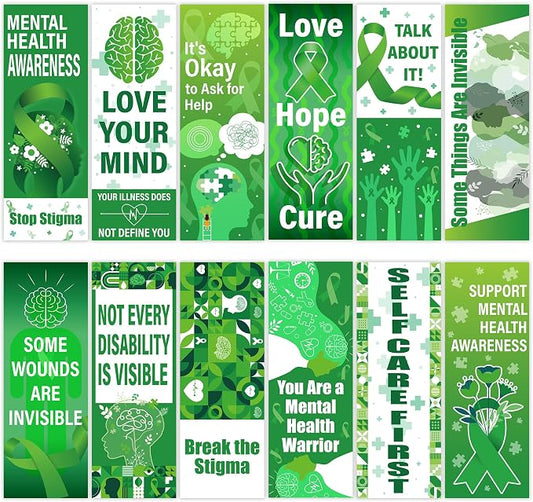 120 Pcs Mental Health Bookmarks, Positive Motivational Encouraging Affirmation Book Marker Page Clips, Inspirational Gifts for Students Schools Book Lovers Mental Health Awareness Campaigns