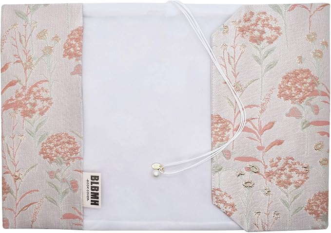 BLBMH 6.5x9.5 Bible Cover Fixed Non-Stretch Fabric Book Protector with Bookmark | Handmade Washable Sleeve for Hardcover/Paperback | Gift for Women - Dandelions Pink