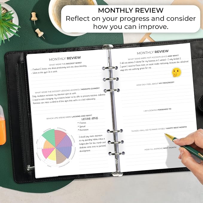 Clever Fox Weekly Planner Binder Refills – 12-Month Planner Page Refill Set - Planner for Time Management & Weekly Tasks – Work & Life Organizer with To Do List – Undated A5 Pages