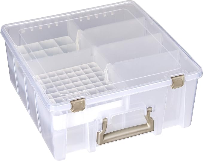 ArtBin 6993SP Super Satchel Double Deep with Papercrafting Accessory Tray, Clear, 1 Satchel & 1 Tray