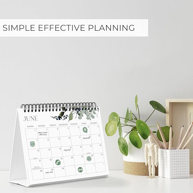 Aesthetic Desk Calendar 2026-2027 - Runs from January 2026 until July 2027 - Beautiful Small 26-27 Flip Desktop Calendar for Easy Organizing