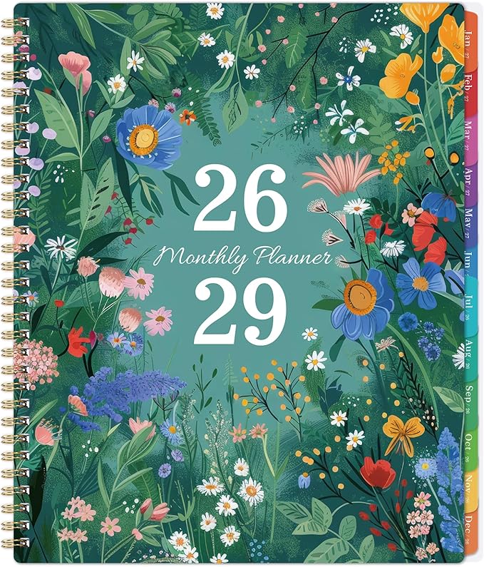 2026-2029 Monthly Planner - 3 Year Planner 2026-2029, Jul. 2026 - Jun. 2029, 9'' x 11'', Calendar Planner with 36 Colorful Monthly Tabs, Inner Pocket, Holidays, Great for Long-Term Planning