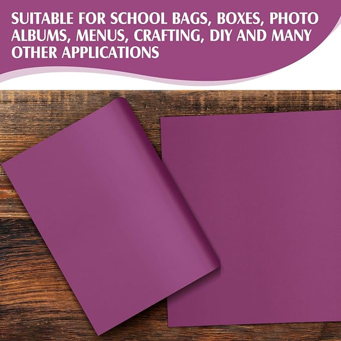 PerKoop Book Cloth for Book Binding 40 x 16 Inch Fabric Surface Paper Backed Bookcover Archival European Durable Strong Bookbinding Supplies Cover Books Album Scrapbooking (Purple)