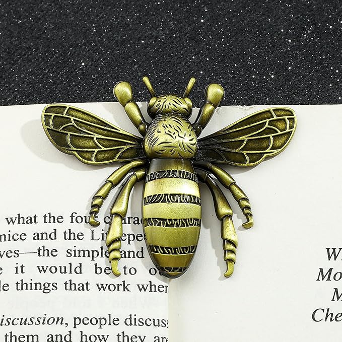 2 PCS Honeybee Bookmark,Butterfly Metal Book Clip, Journal Clip, Book Page Holder Clip,Vintage Book Clips, Hold Journal Open While Writing and Free Your Hands, Gifts for Book Lovers, Readers