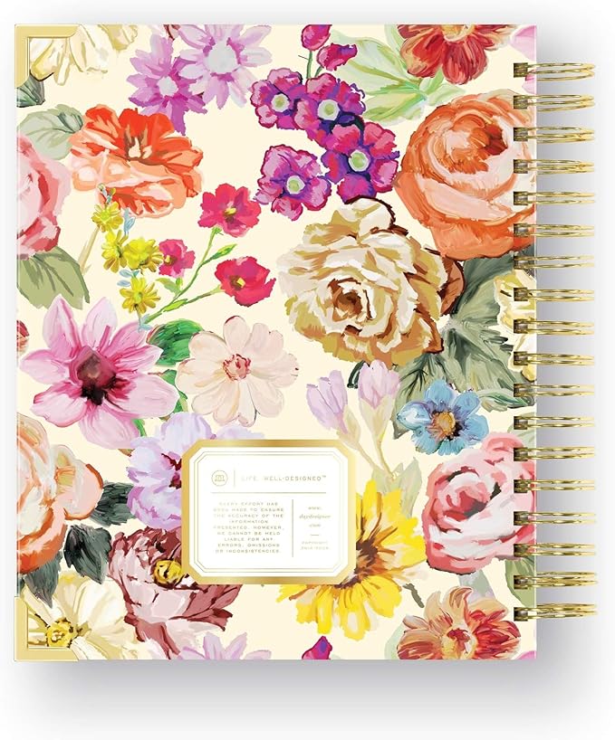 Day Designer 2026-2027 Daily Academic Year Planner Calendar, July 2026 - June 2027, 7.4" x 9.5", Glossy Laminated Cover, Wirebound, Laminated Tabs, Storage Pocket, Includes Stickers & Snap-In Ruler, Oh So Lovely