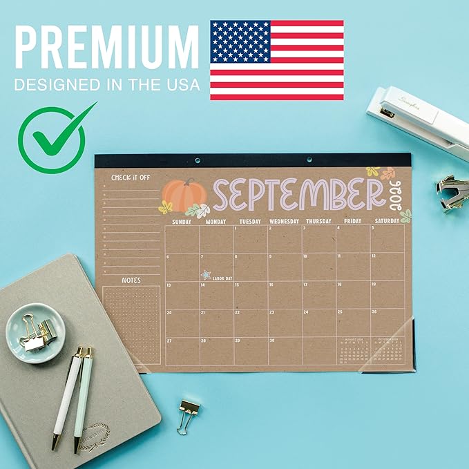 Hadley Designs Large Teacher Desk Calendar 2026-2027 - Desktop Calendar 2026, 18-Month Desk Calendars for Home, Office & Classroom, Cute Classroom Must Haves, Teacher Appreciation Gifts