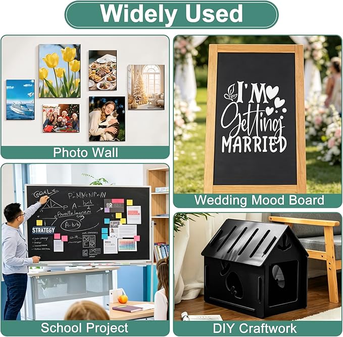 MYFAMIREA 12 Pack White Foam Board 24" x 36", 3/16" (5MM) Thick Board Poster Acid-Free Foam Core, Double Sided Foamboard Sheets for Projects, Art, Craft, Presentations and Wedding Signage, Black