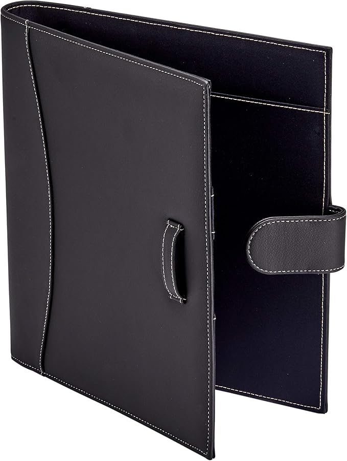 It's Academic Executive Faux Leather Portfolio Folder, Black