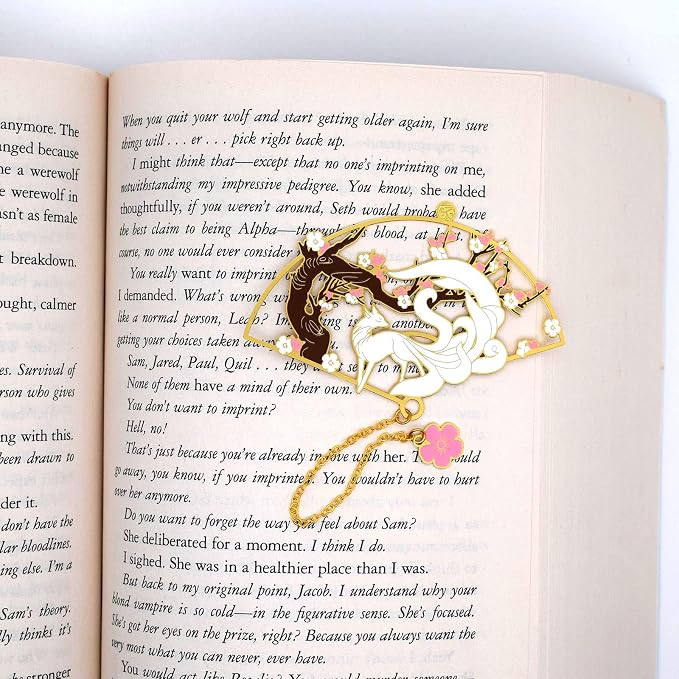BLBMH Kitsune Metal Anime Bookmark Birthday Gifts Christmas Stocking Stuffers Cute Book Markers for Women Book Lovers Teens -K1 3in1