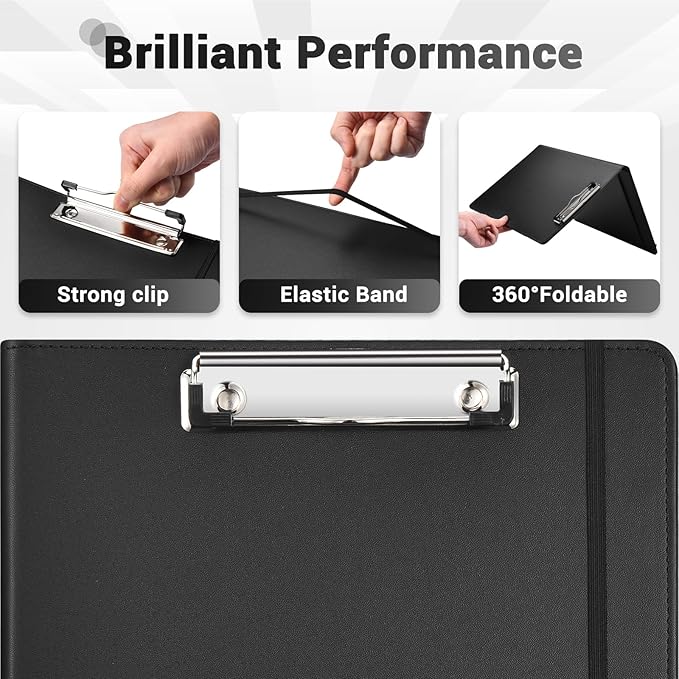 Padfolio with Clipboard Pacific Mailer Clipboard Notebook Resume Portfolio Folder Legal Document Organizer Legal Pad Holder for Interview School Business Office Conference