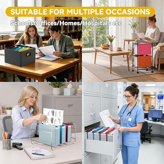 Plastic High Capacity Hanging File Folders,12 Pack Heavy Duty 2.5" Expanding Wide Hang Folder Letter Size,Colored Office File Cabinet Folder with Tab,Sturdy Hanging Organizer for Bulky File