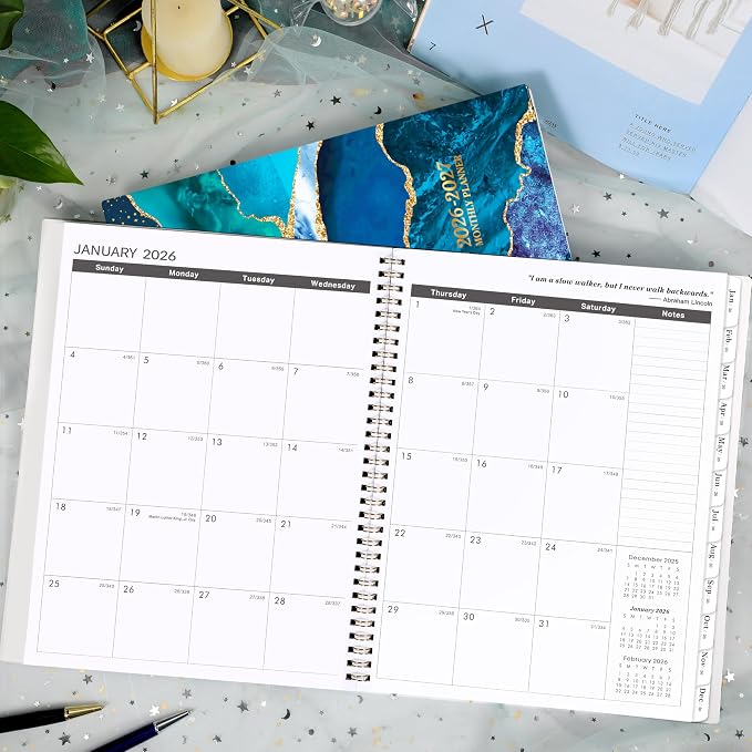Monthly Planner/Calendar 2026-2027 - 2 Year Monthly Planner 2026-2027, 9" × 11", Jan 2026 - Dec 2027, 24 Months, Tabs, Twin-Wire Binding, Holidays, Notes Pages