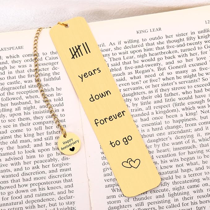 Copper Gifts for 7th Anniversary, 7 Year Anniversary Wedding Gifts for Him Her Couple, 7th Anniversarys Copper for Wife Husband Bookmark for Book Lovers