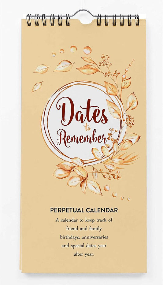 Leaves Perpetual Calendar Birthday Wall Hanging Anniversary Special Event Reminder Calendar Book Journal Stationary Wall Hanging Birthday Gift Card Planner Organizer