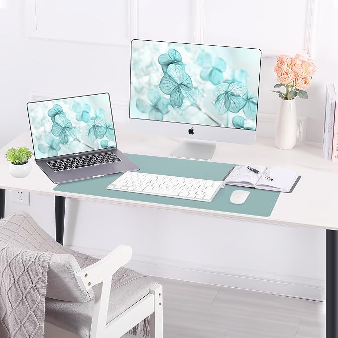 AFIING Cork Desk Mat, Rose Pink, 23.6" x 13.8", Desk Pad Protector | Dual-Sided Cork & PU Leather, Waterproof, Non-Slip, For Office, Home & Study