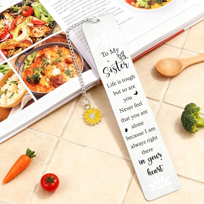 Inspirational Sisters Bookmark Gifts - Sister Gifts from Sisters, Christmas Encouraging Graduation Wedding Birthday Going to College Accompany Present for Sister Girls Women Her