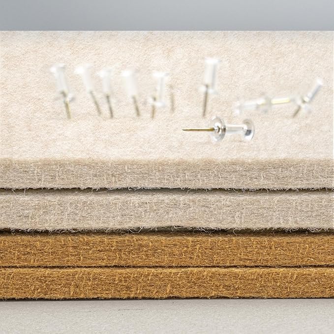 Lightomorrow Extra Large Bulletin Board - 96 x 48 Inches, Decorative Felt Pin Board for Wall - 8' x 4' Foldable Photo Display Board with Self-Adhesive Tape, Includes 20 Push Pins - Oatmeal