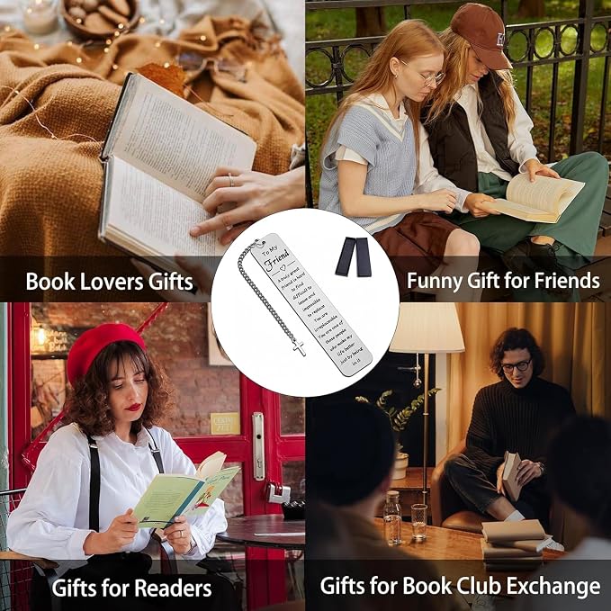 Friendship Gifts for Women Friends, Best Friend Birthday Gifts for Her, Sentimental Bookmark for BFF, Long Distance Friendship Thank You Gifts for Female Friend, Going Away Gifts